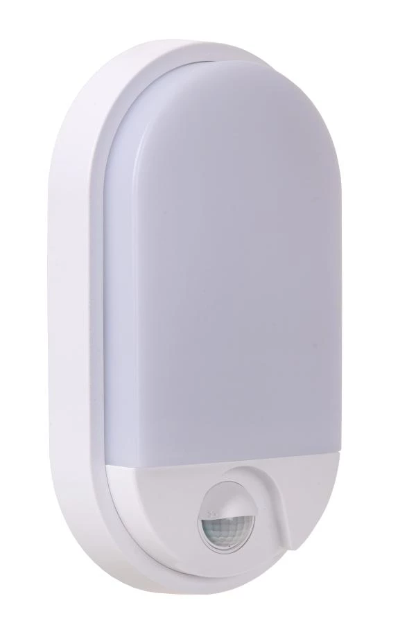 Lucide HUPS IR - Wandlamp Binnen/Buiten - LED - 1x10W 3000K - IP54 - Beweging & dag/nacht sensor - Wit - uitgezet